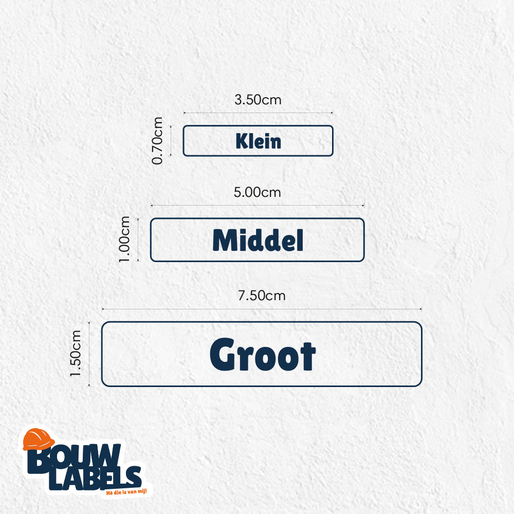 Bouw Labels Groot (set van 5 labels)