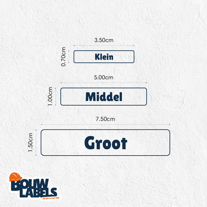 Bouw Labels Groot (set van 5 labels)