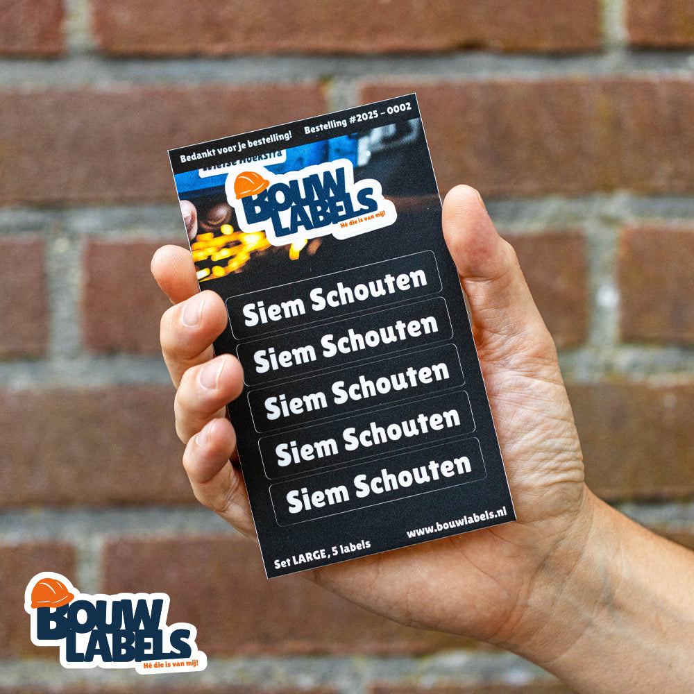 Bouw Labels Groot (set van 5 labels)