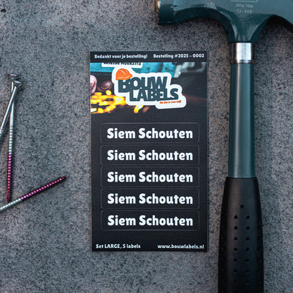 Bouw Labels Groot (set van 5 labels)