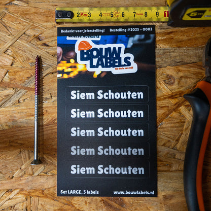 Bouw Labels Groot (set van 5 labels)
