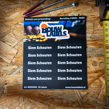 Bouw Labels Middel (set van 10 labels)