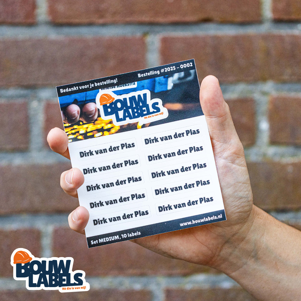 Bouw Labels Middel (set van 10 labels)